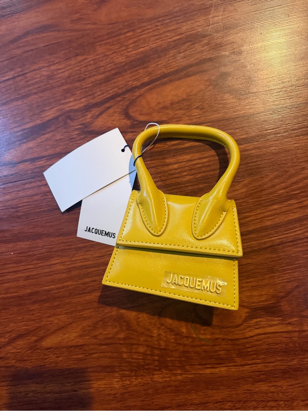 Jacquemus Mini Tote in Yellow Leather